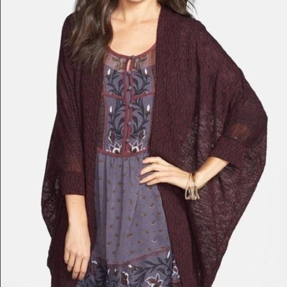 Nordstrom Painted Threads Maroon Kimono Sweater
